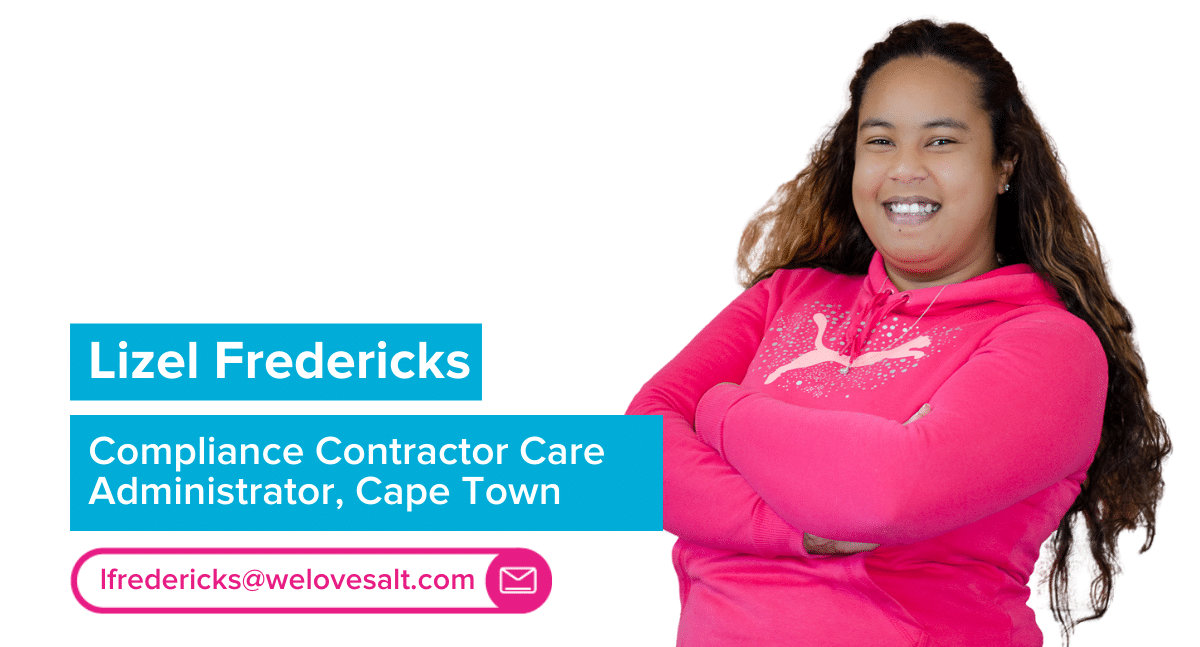 Introducing Lizel Fredericks, Compliance Contractor Care Administrator, Cape Town