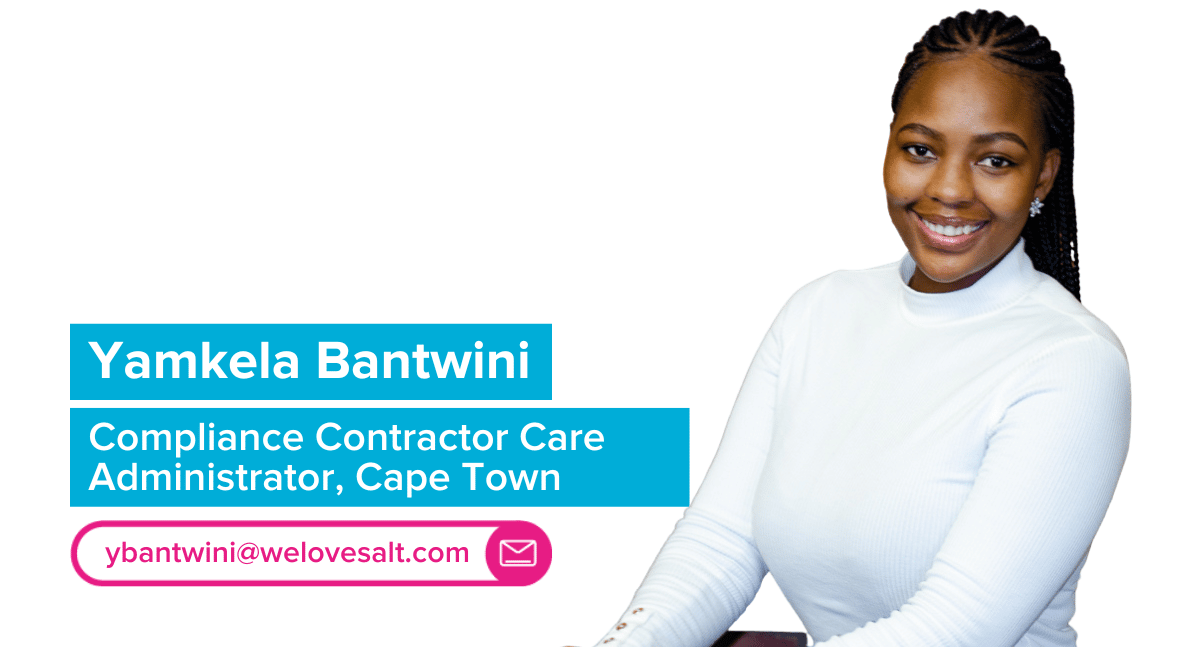 Introducing Yamkela Bantwini, Compliance & Contractor Care Administrator, Cape Town