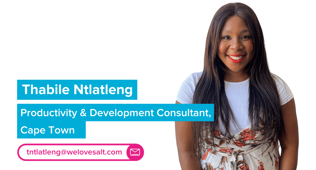 Introducing Thabile Ntlatleng, Productivity & Development Consultant, Cape Town