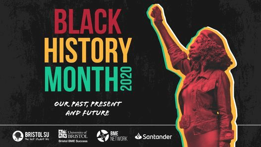Black history month 2020 event poster with event sponsors